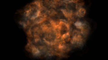 Uzayda ateş topu patlaması, soyut illüstrasyon