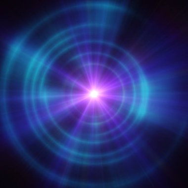 Işık halkalı yuvarlak beton tünel, soyut resimleme