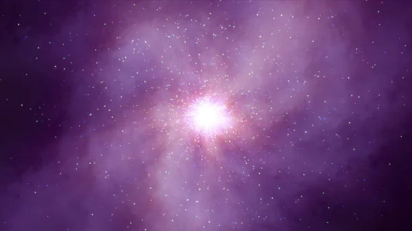 Kosmos Stjärna Stråle Ljus Utrymme Partikel Nebulosa Illustration Render — Stockfoto