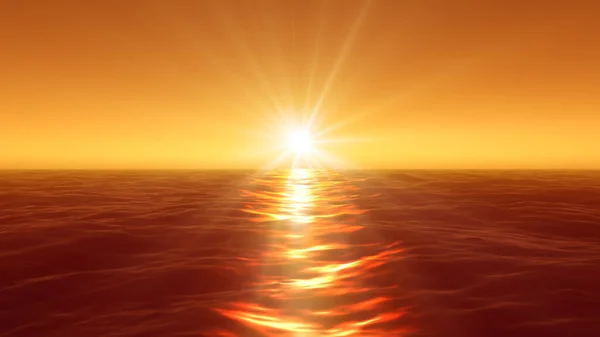 Panorama Des Ozeans Sonnenuntergang Meer Sonnenuntergang Darstellung — Stockfoto