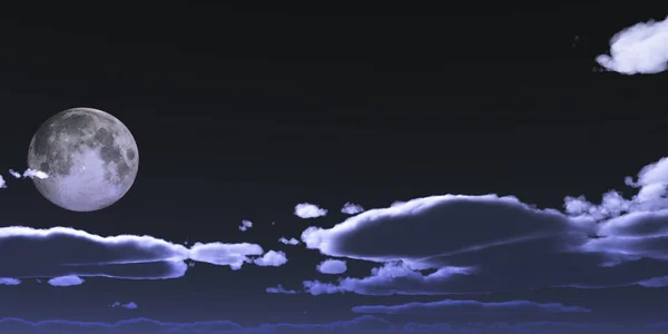 Полнолуние Ночном Небе Иллюстрация Рендеринг — стоковое фото