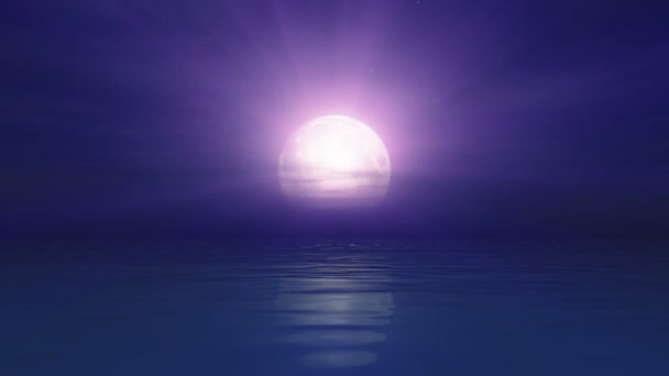 Mar Lua Cheia Luz — Vídeo de Stock