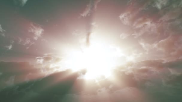 Abstraktní Sluneční Paprsek Světlo Mraky Čas Vypršel — Stock video