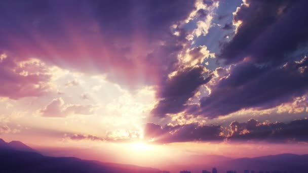 Захід Сонця Сонячний Промінь Світло Проміжок Часу — стокове відео