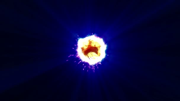 Explosión Fuego Luz Rayo Partícula — Vídeos de Stock