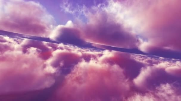 Volare Sopra Nuvole Tramonto Sole Raggio — Video Stock
