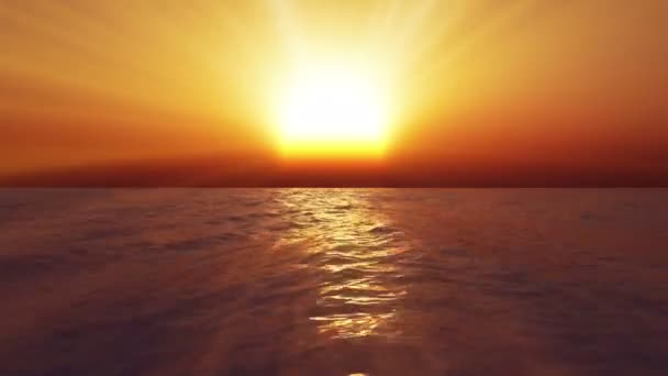 Ηλιοβασίλεμα Πάνω Από Την Ώρα Του Ωκεανού — Αρχείο Βίντεο