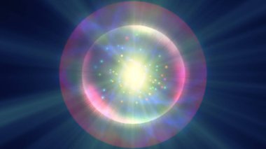 Atom ışığı ışıltısı soyut, 3 boyutlu resimleme