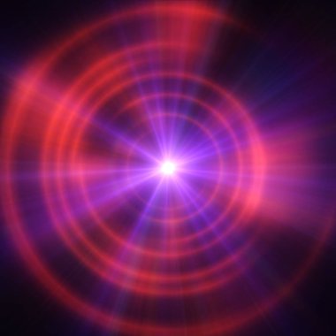 Işık halkalı yuvarlak beton tünel, soyut resimleme