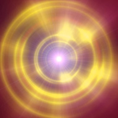 Işık halkalı yuvarlak beton tünel, soyut resimleme