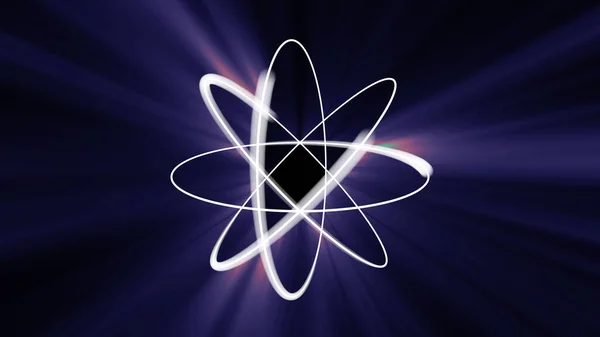 Model Cahaya Abstrak Atom Ilustrasi Render — Stok Foto