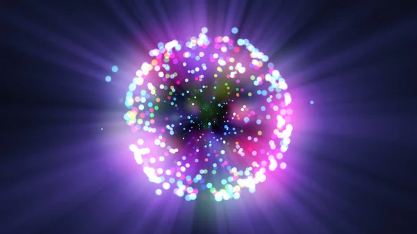 Cell Particle Light Ray Color Illustration Render — Stock Photo, Image