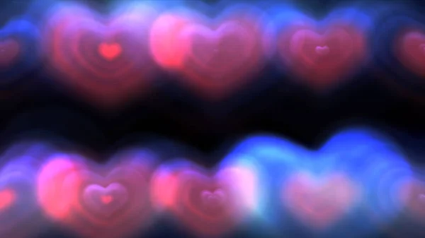 Πολύχρωμο Φως Αφηρημένη Καρδιές Απεικόνιση Φόντου Καθιστούν — Φωτογραφία Αρχείου