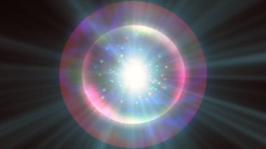 Atom ışığı ışıltısı soyut, 3 boyutlu resimleme