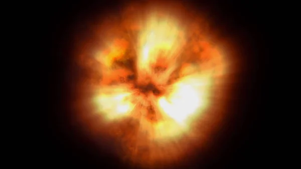 Eld Låga Boll Explosion Rymden Abstrakt Illustration — Stockfoto