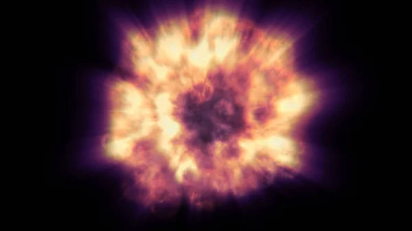 Explosion Flamme Feu Dans Espace Illustration Abstraite — Photo