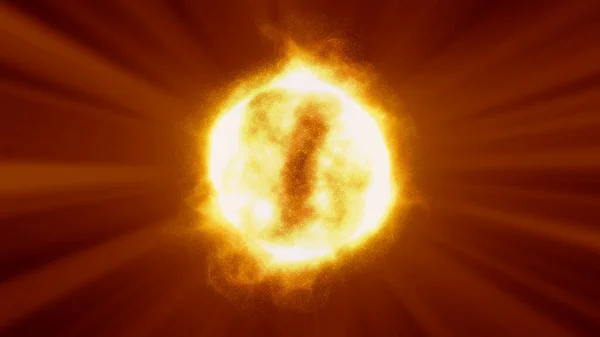 Partículas Abstractas Sol Llamarada Solar Partículas Ilustración Render — Foto de Stock