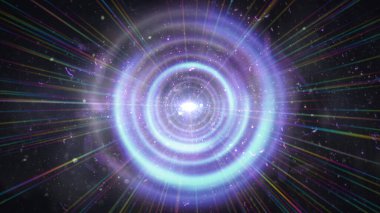 Halkalar hafif ışın küre neon ışık illüstrasyonu