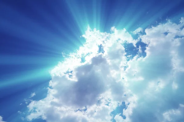 Background Clouds Sun Ray Light Shine Beam — Stock Photo, Image