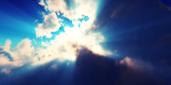 Clouds Sun Ray Sunset Render Illustration — Stock Photo, Image