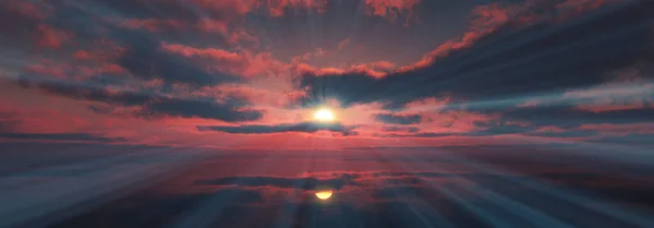 ดวงอาท ตกอย างสงบทะเลร ดวงอาท ภาพประกอบ — ภาพถ่ายสต็อก