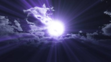 Gece vakti dolunay gökyüzü bulutu, 3 boyutlu resimleme