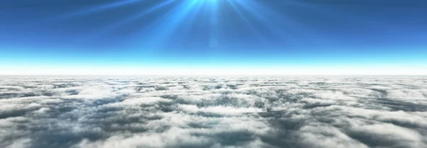 Arriba Nubes Rayo Sol Representación Ilustración — Foto de Stock