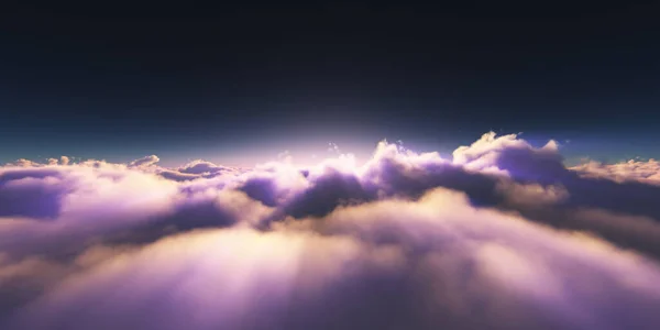 Arriba Nubes Amanecer Sol Rayo Ilustración Renderizado —  Fotos de Stock