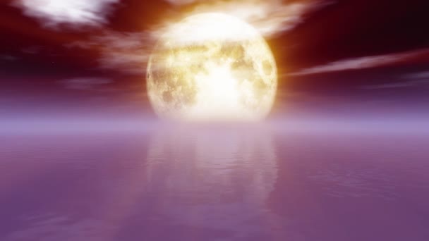 Mar Lua Cheia Luz — Vídeo de Stock