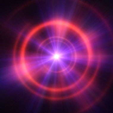 Işık halkalı yuvarlak beton tünel, soyut resimleme