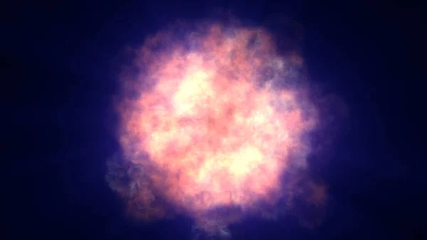 Tűz Láng Labda Robbanás Űrben Elvont Illusztráció — Stock Fotó