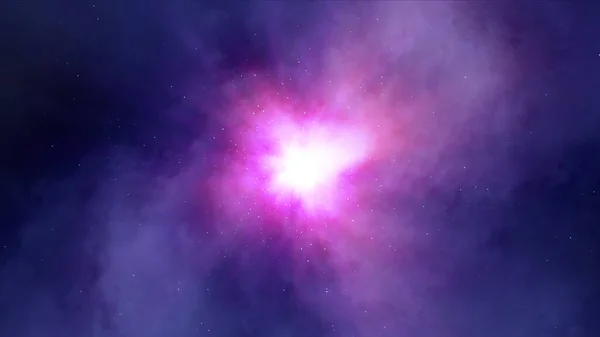 Cosmos Estrela Raio Luz Espaço Partícula Nebulosa Ilustração Render — Fotografia de Stock