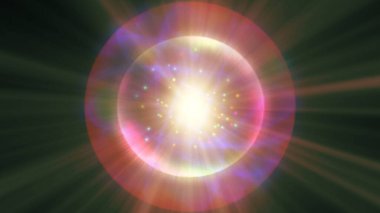 Atom ışığı ışıltısı soyut, 3 boyutlu resimleme