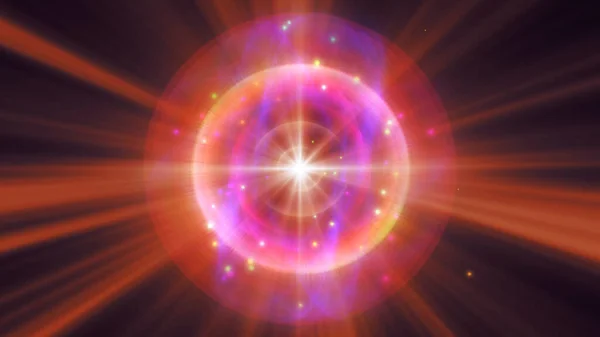 Атом Световой Луч Свечения Абстрактный Рендеринг Иллюстрации — стоковое фото
