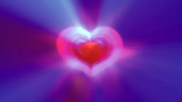 Heart Neon Glow Light Ray Illustration Render — Stock Photo, Image