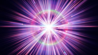 Atom ışığı ışıltısı soyut, 3 boyutlu resimleme