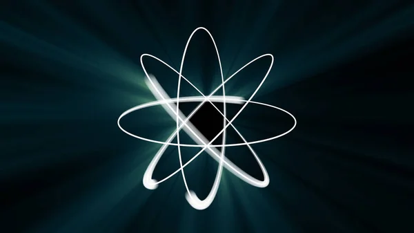 Atom Abstract Light Model Illustration Render — Stock Photo, Image