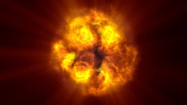 宇宙での火球爆発 抽象的なイラスト — ストック写真