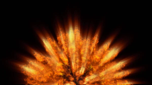 Explosion Boule Flamme Feu Dans Espace Illustration Abstraite — Photo