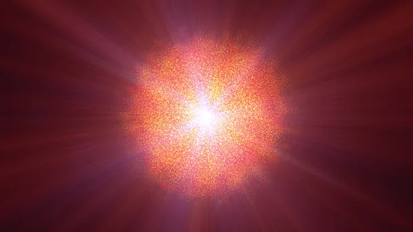 Partículas Abstractas Sol Llamarada Solar Partículas Ilustración Render —  Fotos de Stock