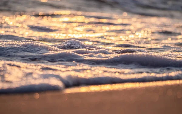 Onda Splash Mar Praia Macro Close — Fotografia de Stock