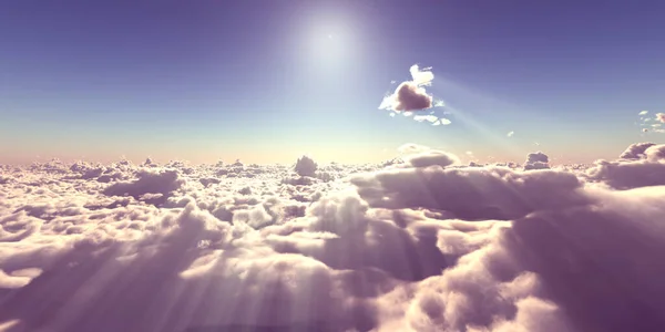 Fly Clouds Sunset Landscape Render Illustration — Stock Photo, Image