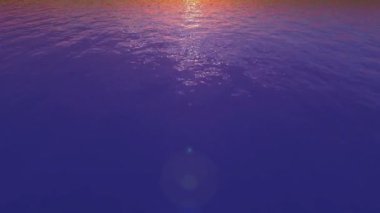 Okyanusun üzerinde günbatımında uç