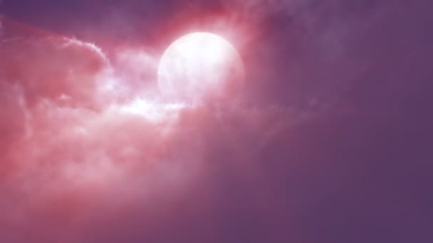 Sonho Voar Nuvens Lua Cheia — Vídeo de Stock