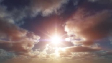 sunset sun ray clouds time laps
