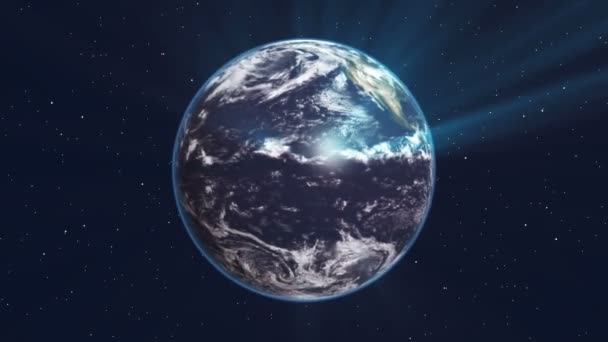 Lumière Rayon Terre Dans Espace — Video