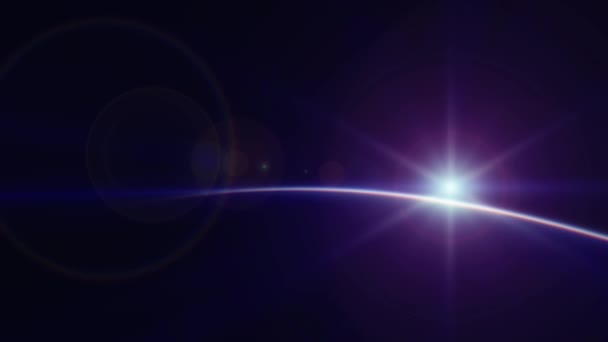 Amanecer Espacio Sol Saliendo Sobre Planeta Tierra — Vídeo de stock