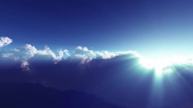 Bulutların üzerinde uç güneş ışığı 4k