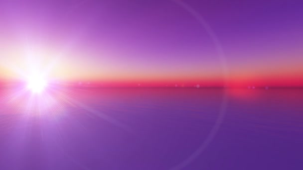 地平线海下日落太阳光4K — 图库视频影像