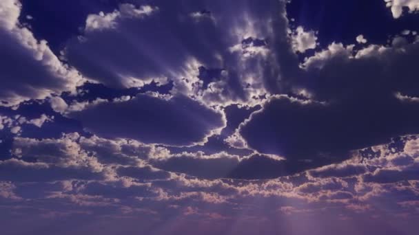 Deus Raio Por Sol Nuvens Tempo Lapso — Vídeo de Stock